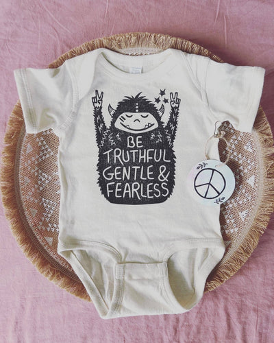 Euphoric Yeti Baby Bodysuit, Hippie baby outfit.