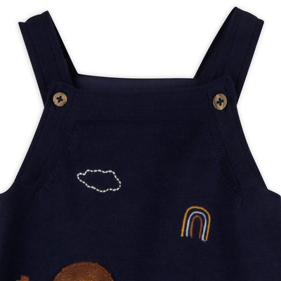 Elephant Zebra Applique Baby Overall Set (Organic Cotton)