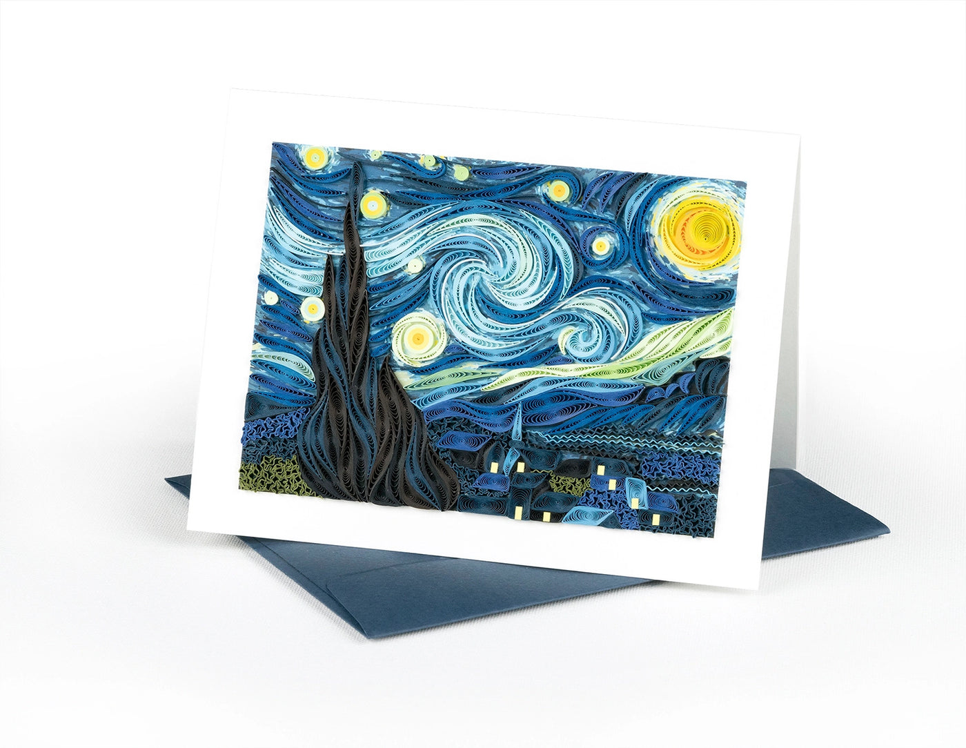 Artist Series: Quilled Starry Night Van Gogh Greeting Card