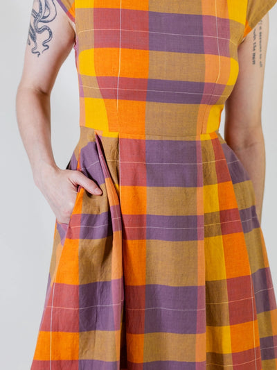 Devonshire Dress - Sunset Plaid