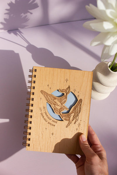 Hereafter - Set Yourself Free Wood Journal