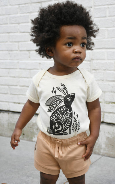 Seeker of Magic Baby Bodysuit, Rabbit baby outfit.
