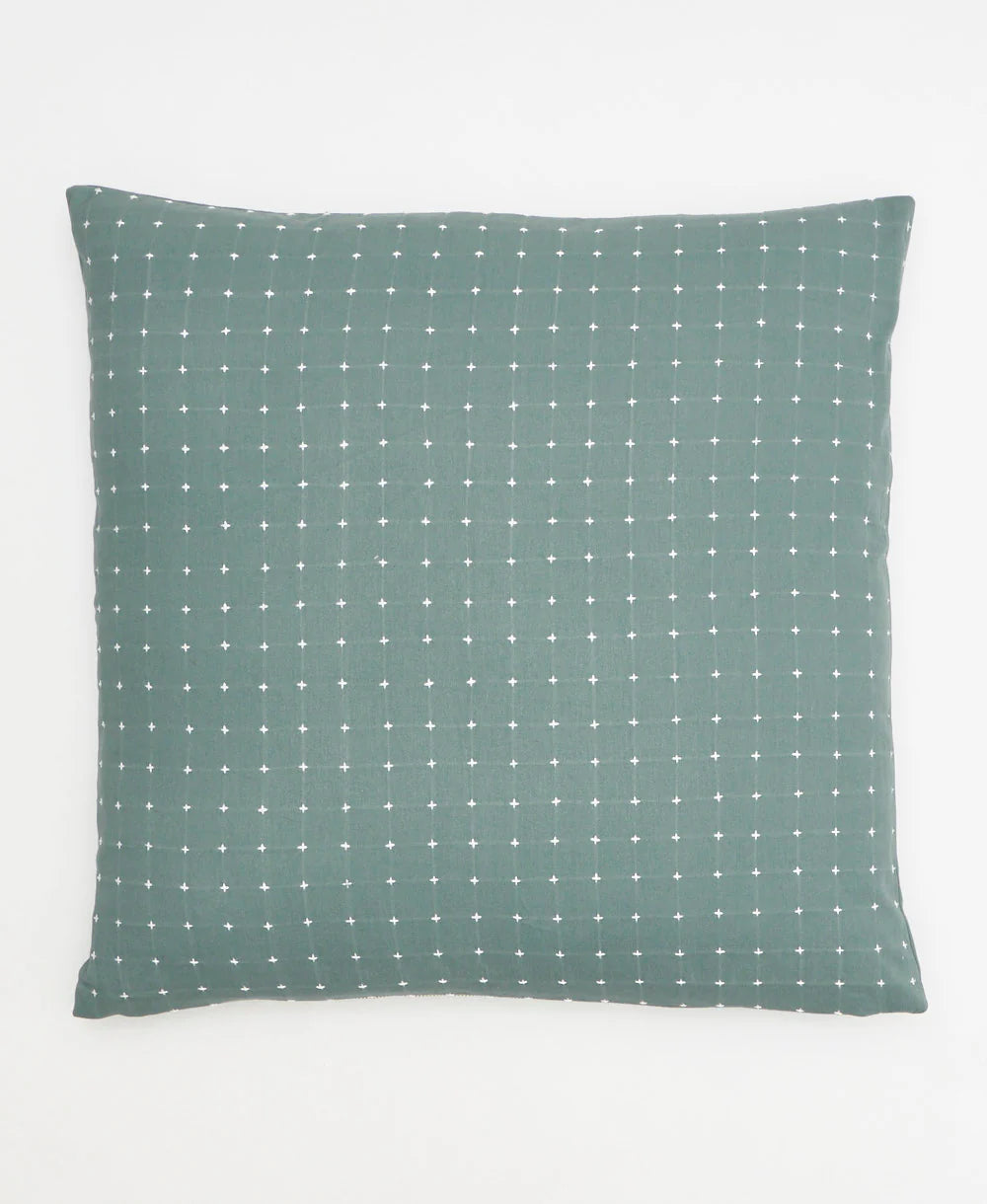 Cross-Stitch Throw Pillow Cover in Spruce