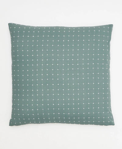 Cross-Stitch Throw Pillow Cover in Spruce