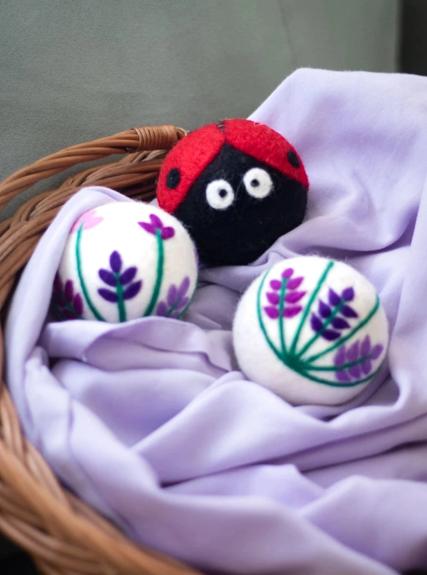 Ladybug Lavender Dryer Balls - Set of 3