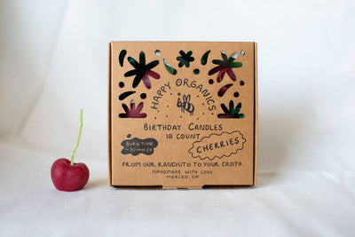 Beeswax Cherry Birthday Candles 5 Pcs