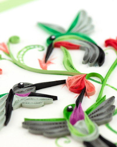 Hummingbird Trio Quilling Card