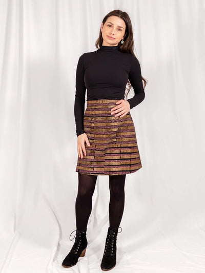 Val Mini Skirt - Yellow Dots + Dashes