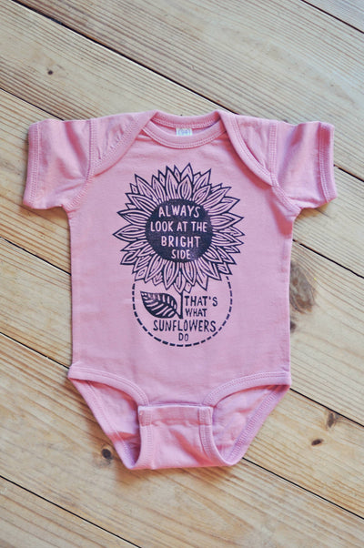The Sunflower Baby Bodysuit, Hippie Baby outfit.
