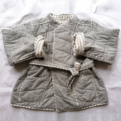 Quilted Reversible Jacket - Japanese Checks Belted