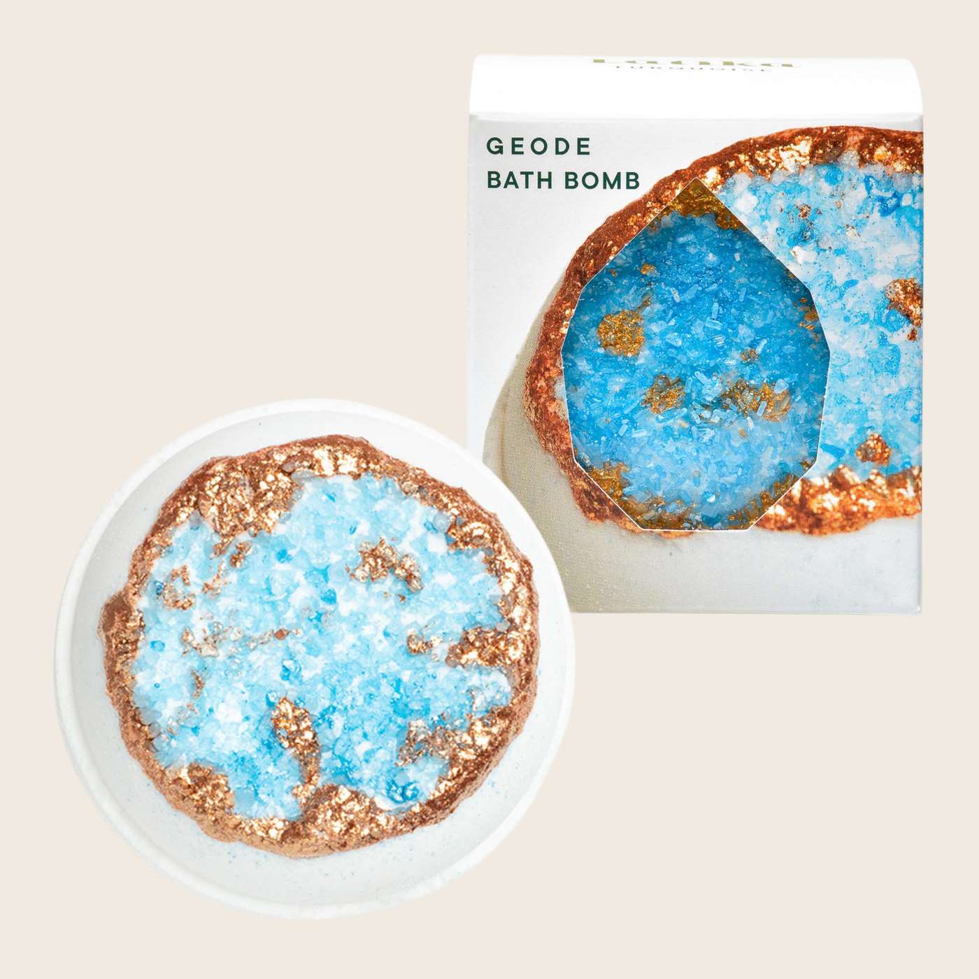 Crystal bath bomb - Turquoise, Blue + Gold