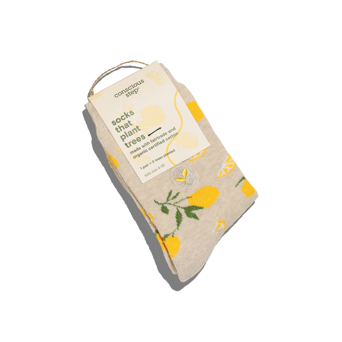 Kids Socks that Plant Trees (Beige Lemons)