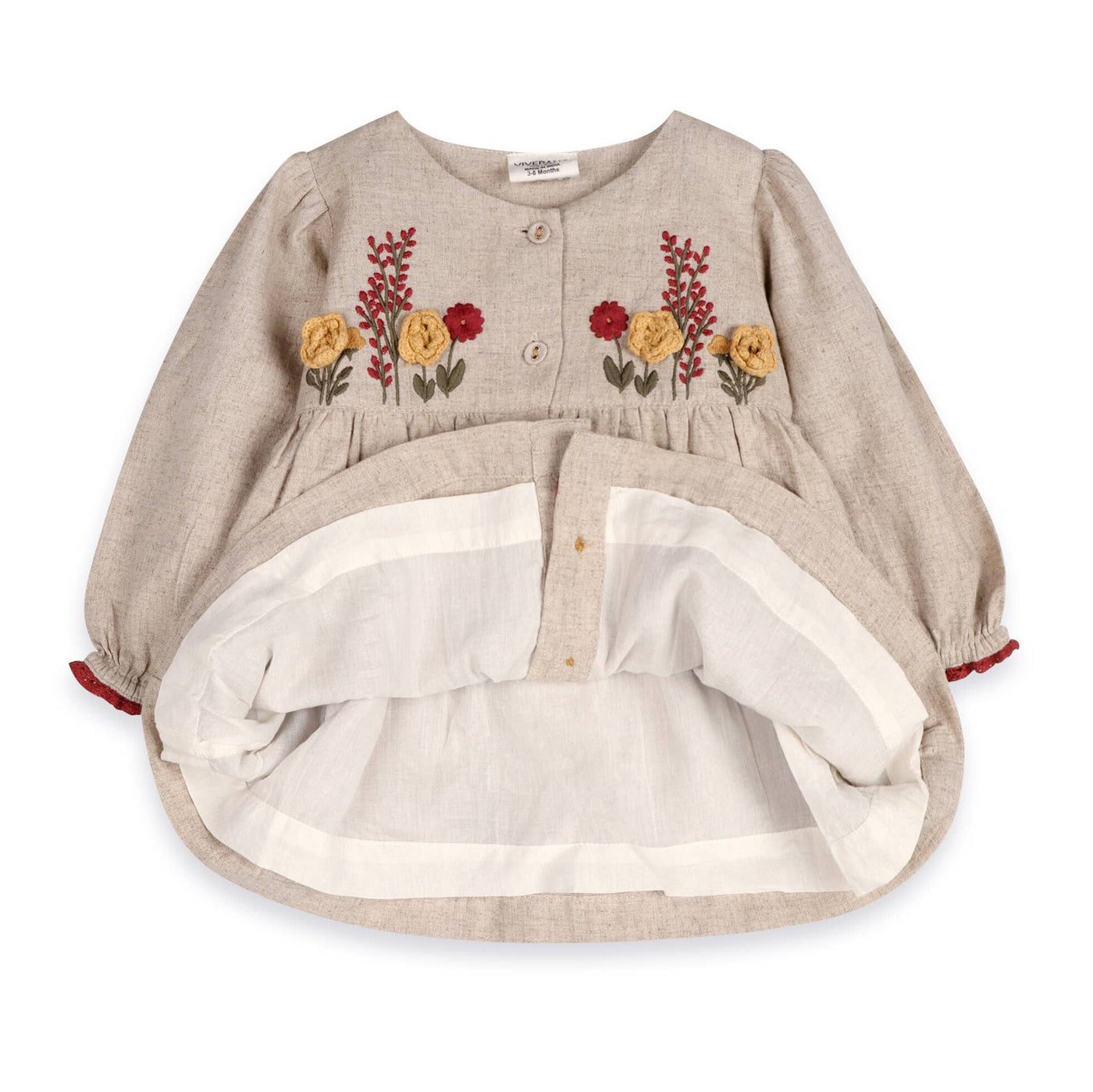 Ravello Embroidered Baby Dress & Bloomer (Linen Blend)