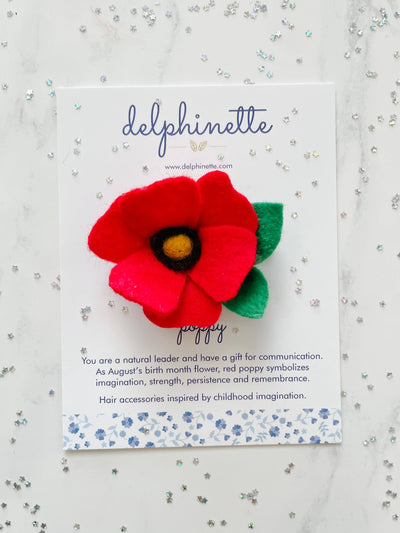 Red Poppy Hair Clip