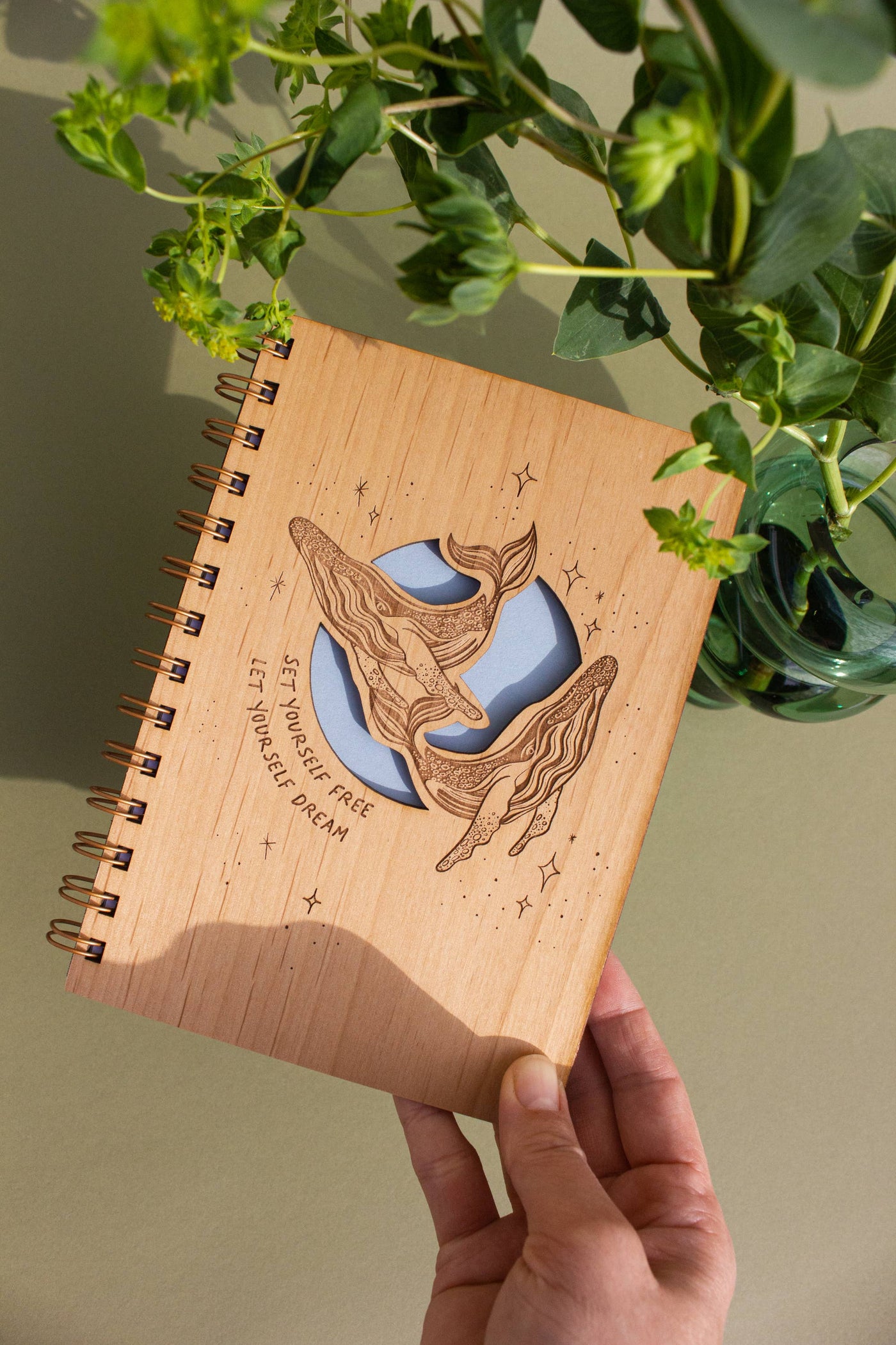 Hereafter - Set Yourself Free Wood Journal