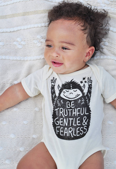 Euphoric Yeti Baby Bodysuit, Hippie baby outfit.