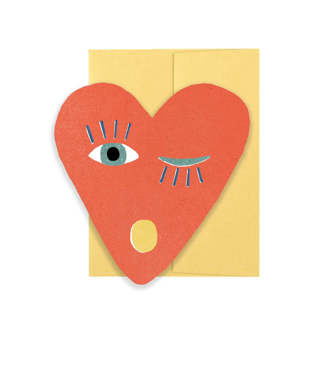 Heart Blink Gold - Die Cut Card