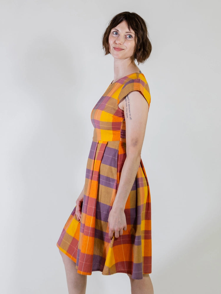 Devonshire Dress - Sunset Plaid