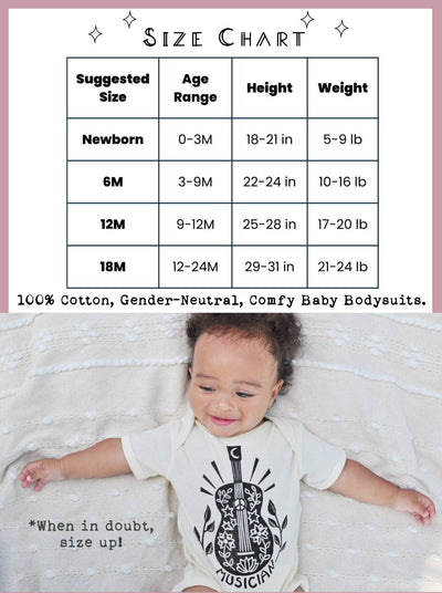 The Sunflower Baby Bodysuit, Hippie Baby outfit.