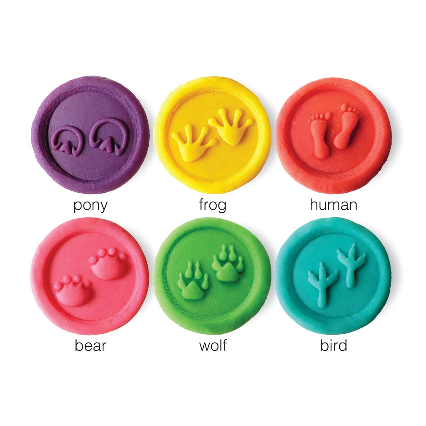 Wooden Dough Stampers - Animal Tracks - case