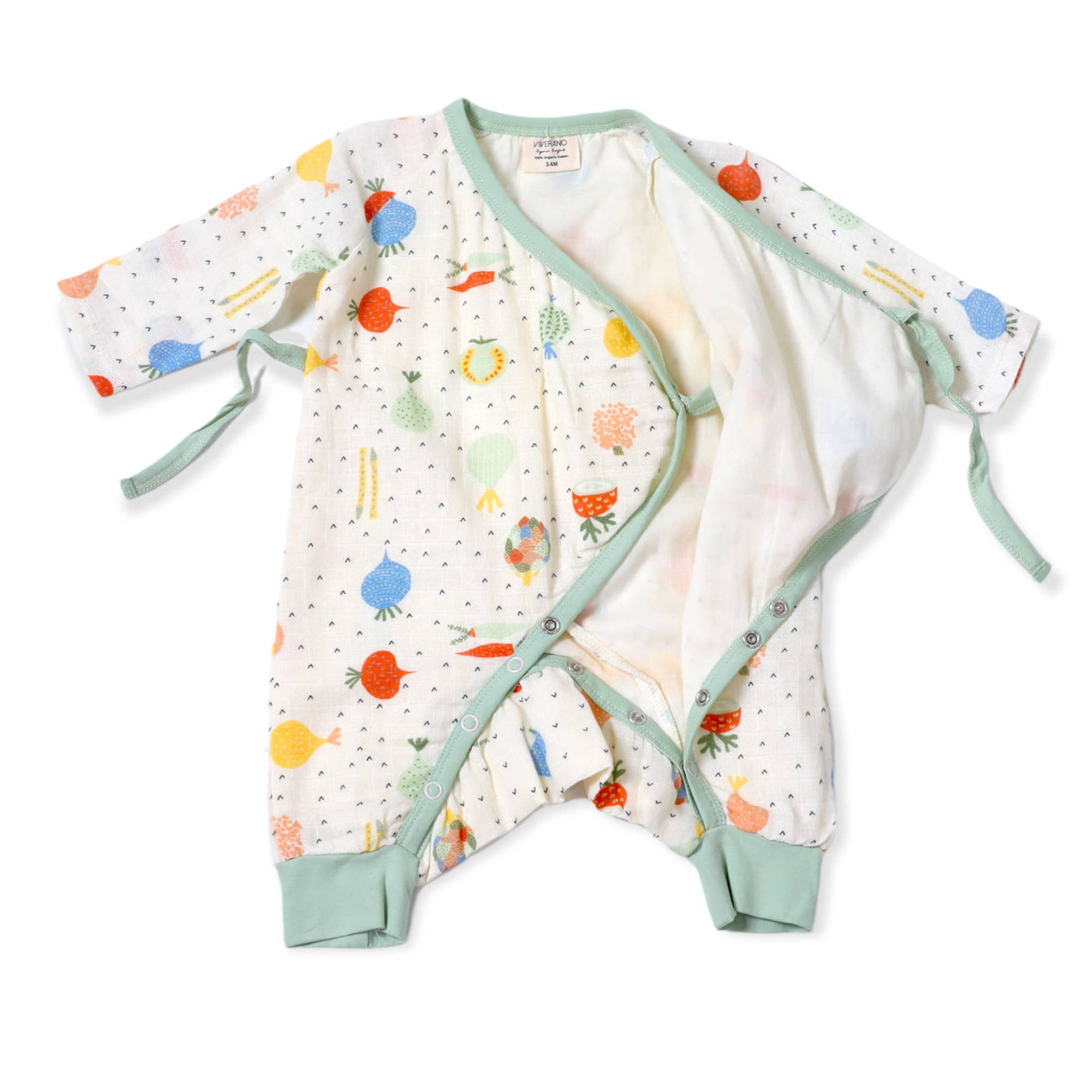 Veggie Baby Kimono Romper (Organic Muslin)