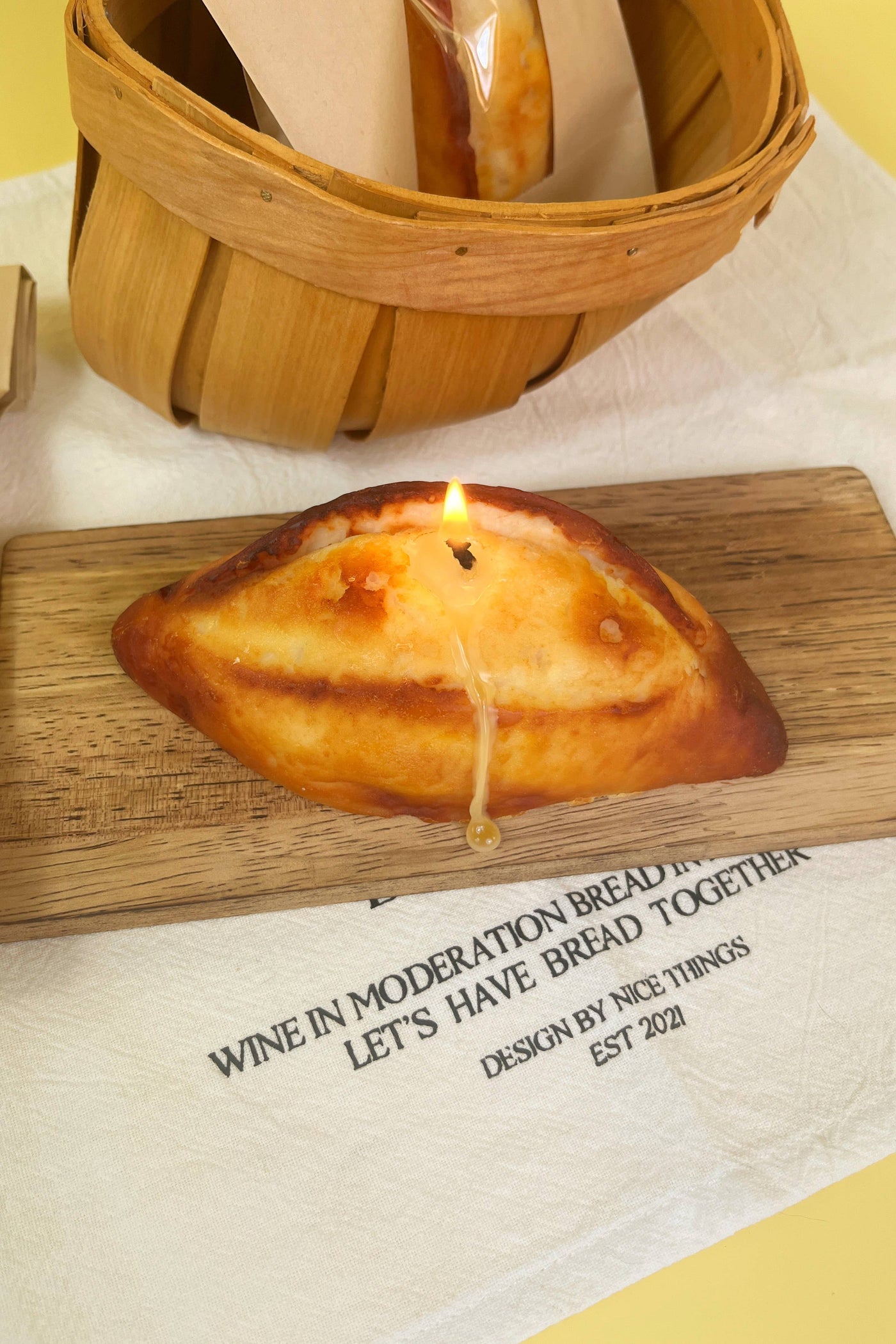 Short French Baguette Candle