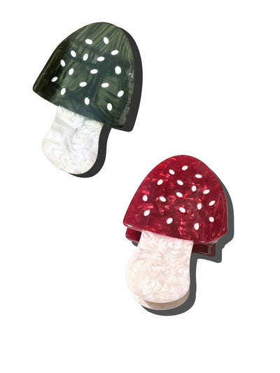 Hand-painted Toadstool Mushroom Claw Hair Clip