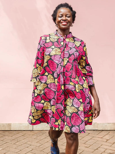 Zuri African Wax Print Dress - Stepping Stones