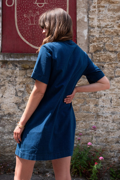 Wren Dress - Texturized Denim