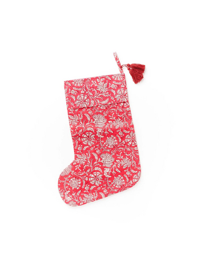 Assorted Hand Block Print Fabric Stocking