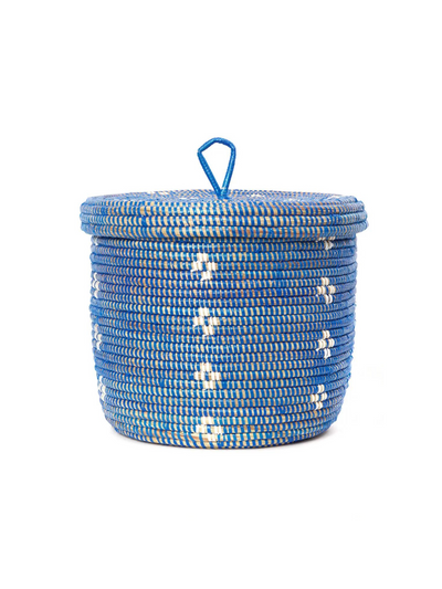 Lidded Dots Storage Basket