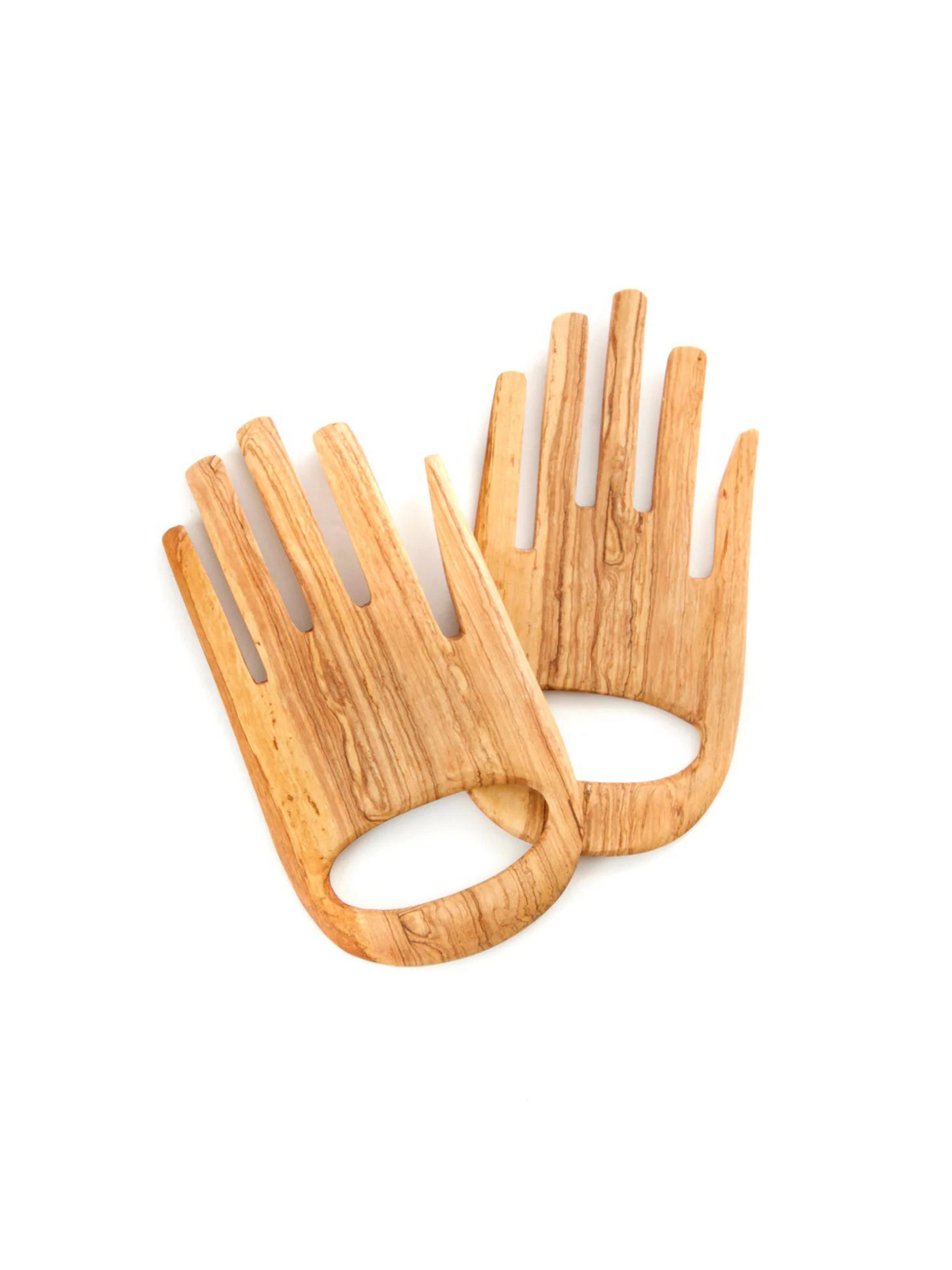 Wild Olive Wood Hands Salad Servers