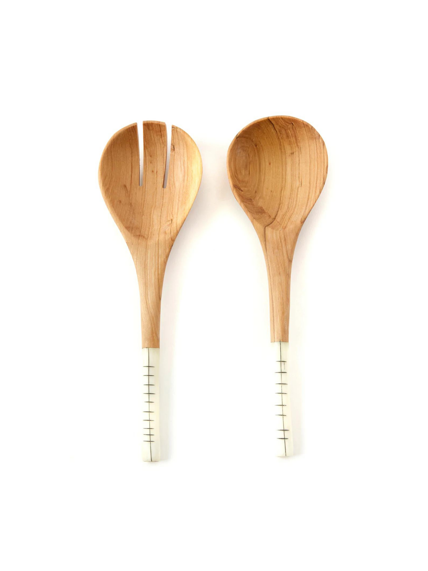 Short & Sweet Wild Olive Wood Salad Servers