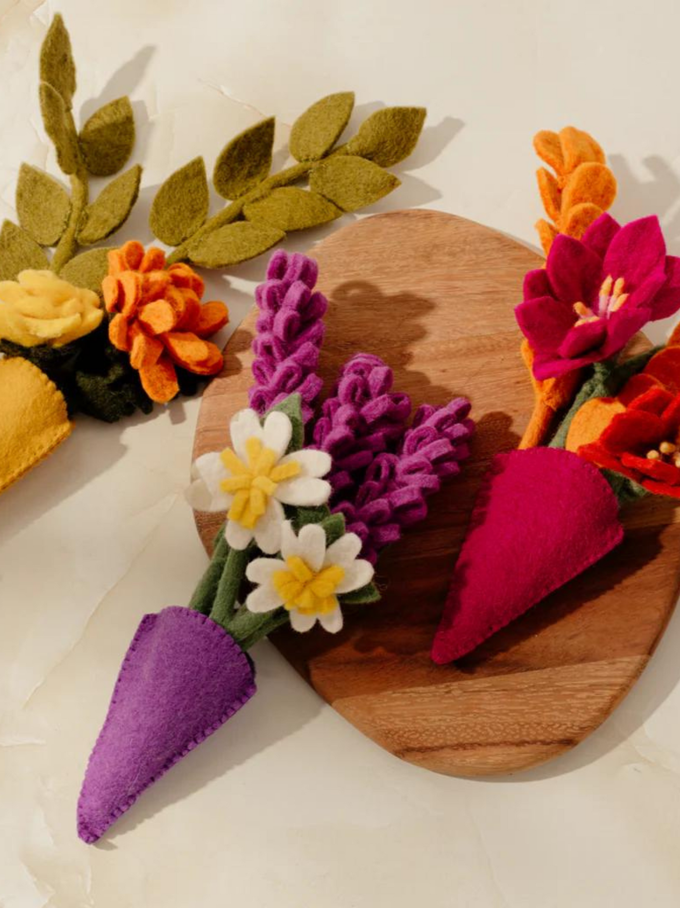 Mini Felt Hanging Bouquet - Rose Chrysanthemum