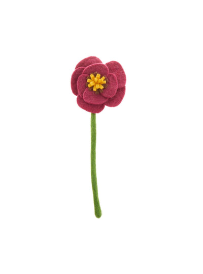 felt poppy flower pink