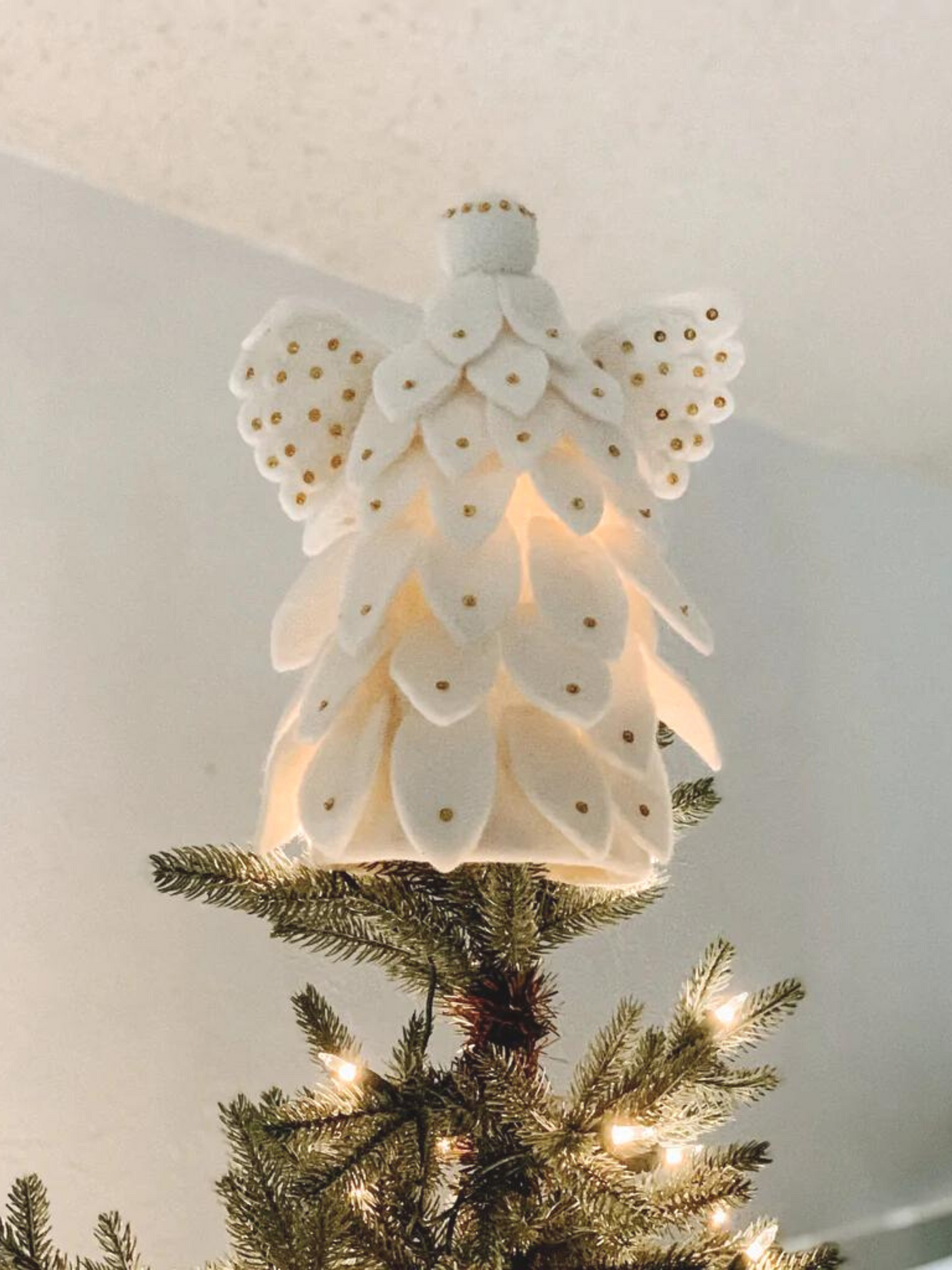 felt angel tree topper 
