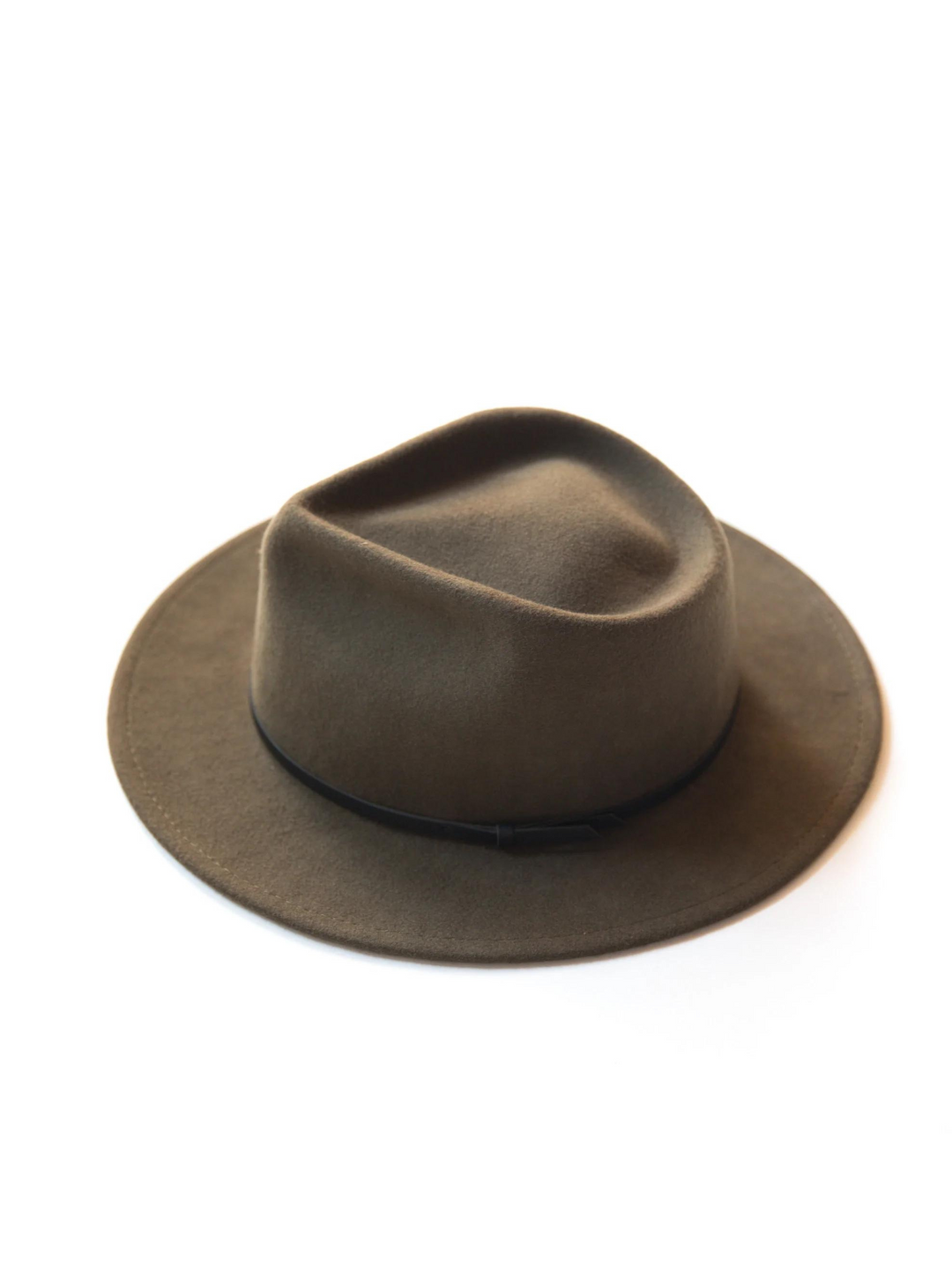 Yellow 108 Brown Wool Eastwood Fedora Size L Yellow 108 100% Wool Fedora Hats, Made in USA, Limited  main image 3