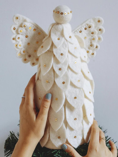 felt angel tree topper 