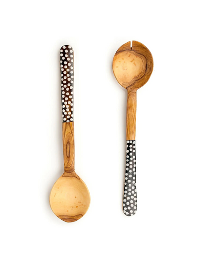 Polka Dot Olive Wood Servers