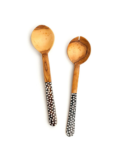 Polka Dot Olive Wood Servers