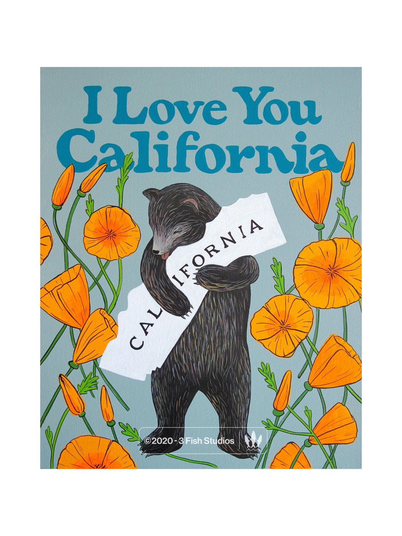 I Love You California Poppy Print