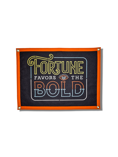 Fortune Favors The Bold Camp Flag
