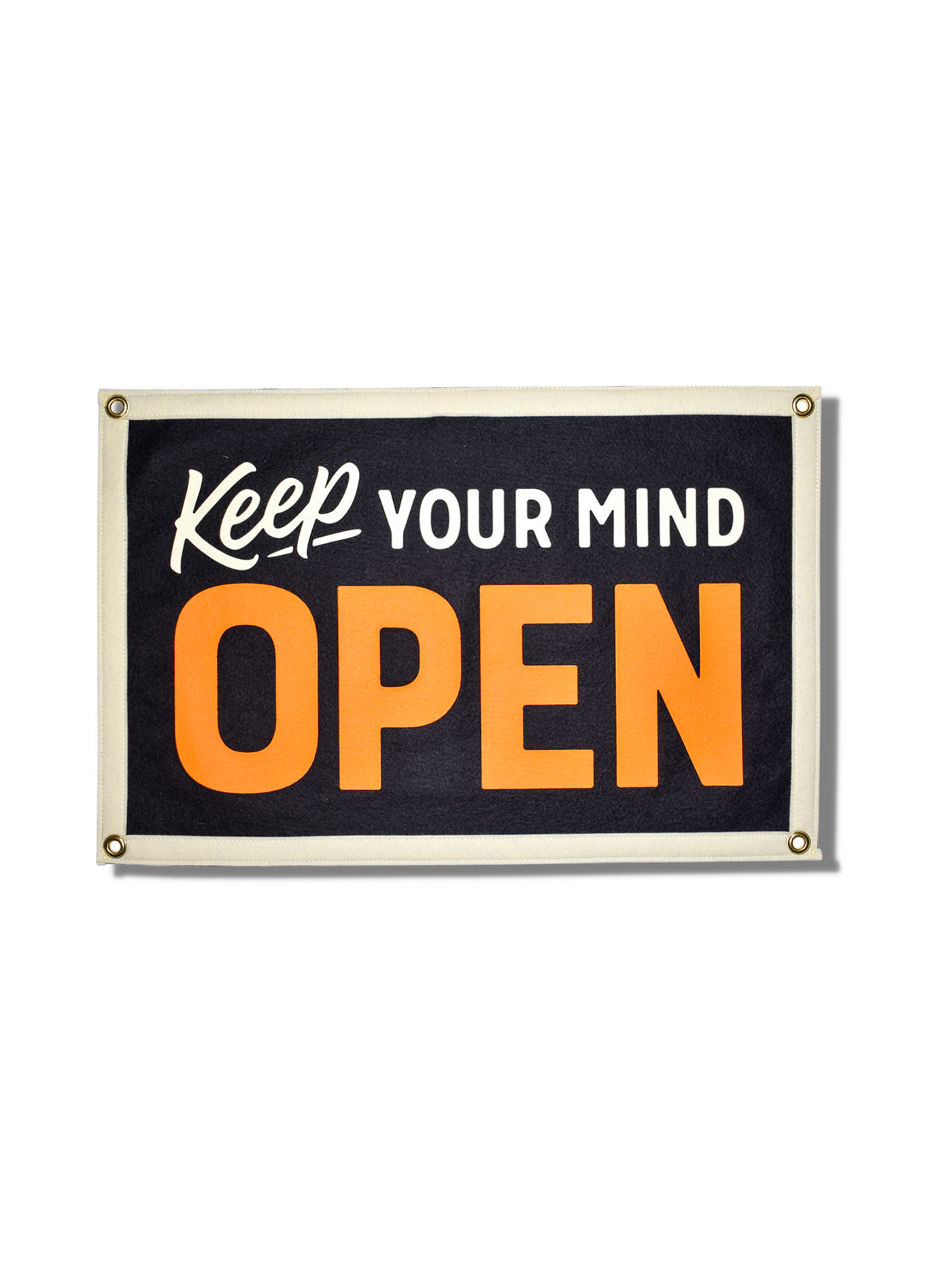 Keep Your Mind Open Camp Flag