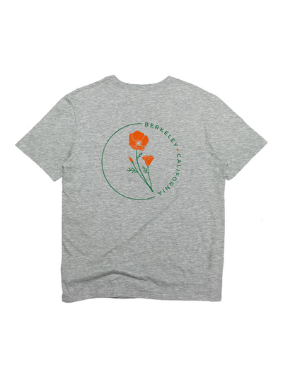 Berkeley California Poppy Tee - Gray Unisex