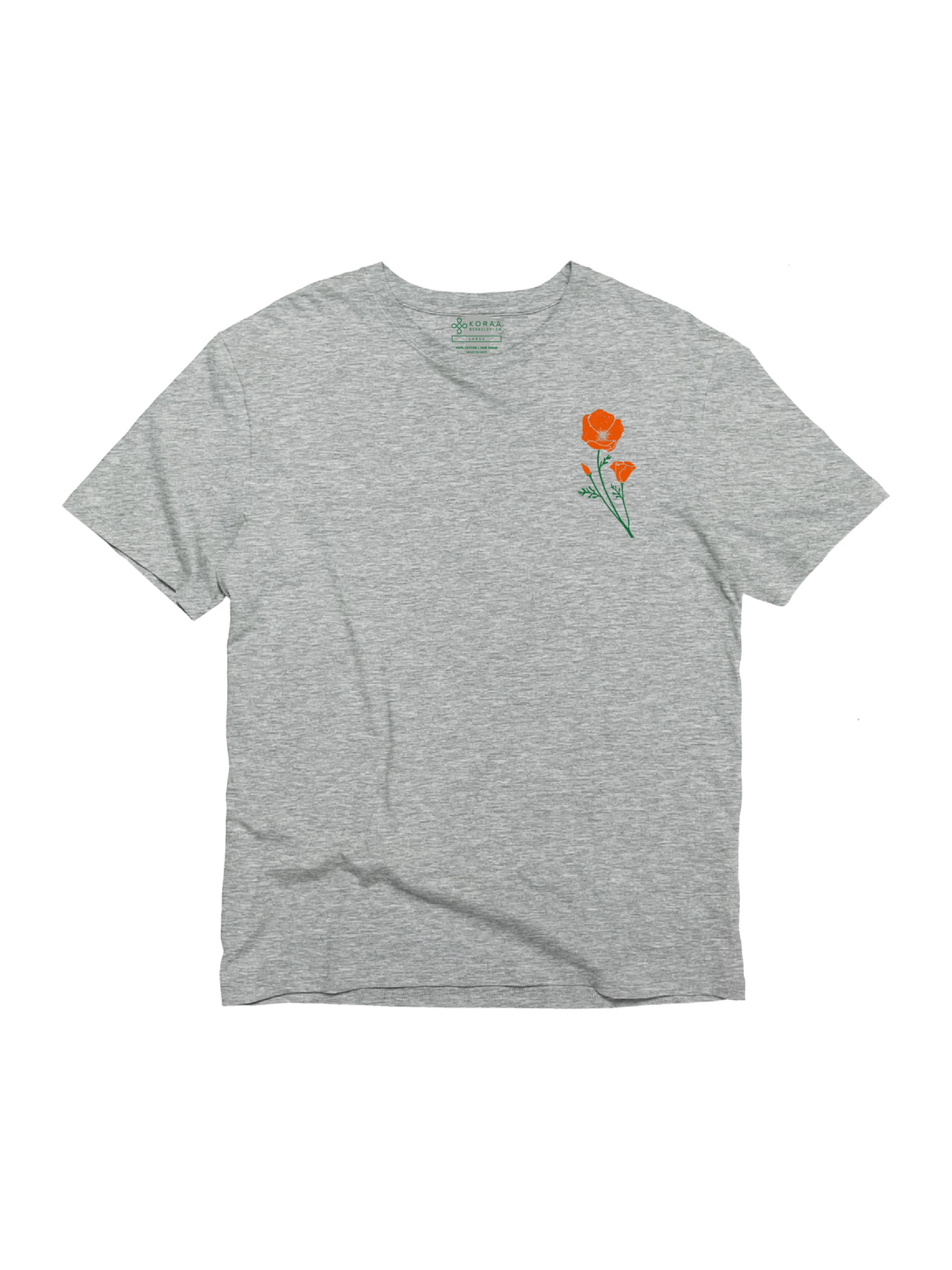 Berkeley California Poppy Tee - Gray Unisex