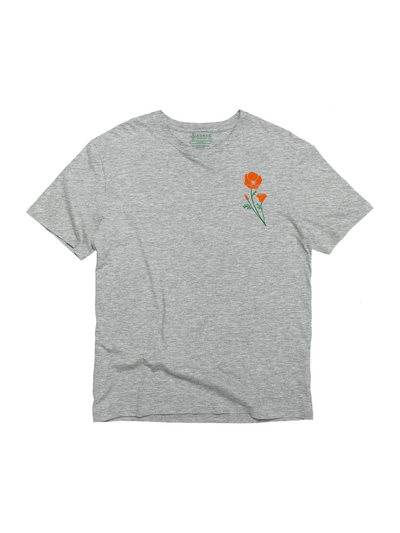 Berkeley California Poppy Tee - Gray Unisex