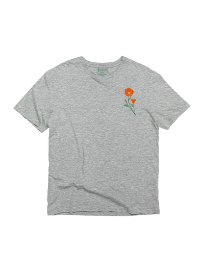 California Poppy Tee - Gray Unisex