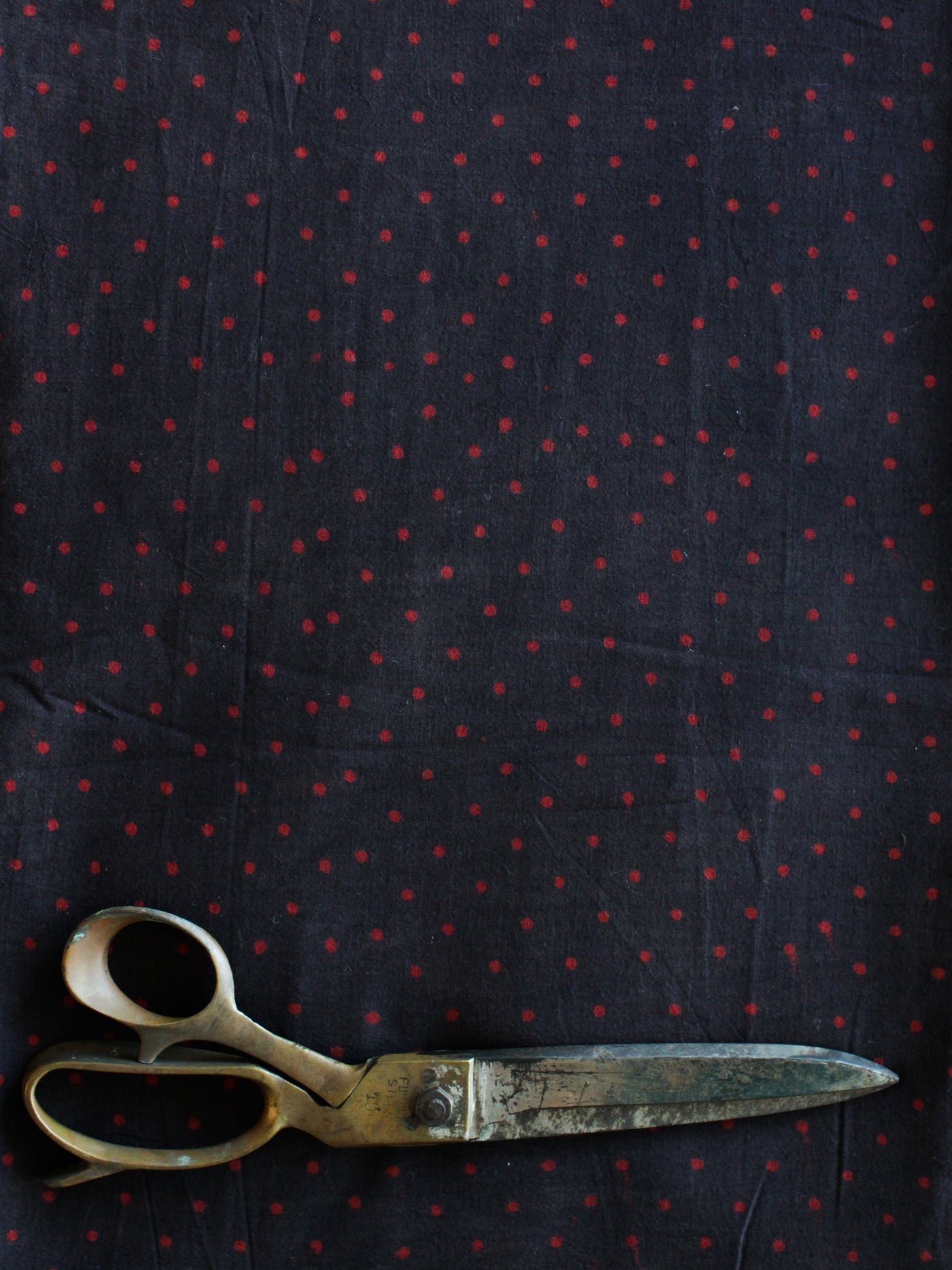 Blockprint Natural Dye Fabric #011 - Red Dots