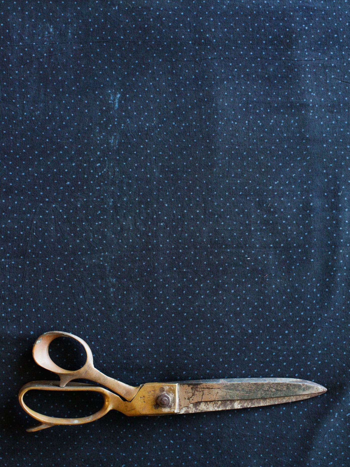 Blockprint Natural Dye Fabric #010 - Cobalt Dots