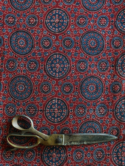 Blockprint Natural Dye Fabric #005 - Red Ajrakh